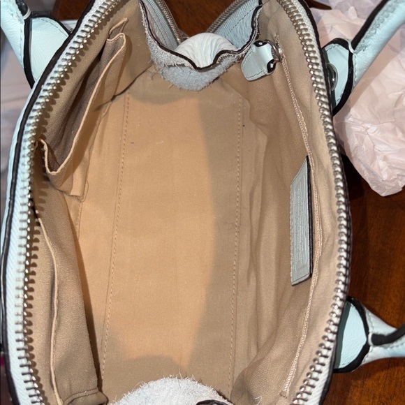 Coach Bleecker Preston mini bag Satchel Buffalo pebbled leather Lt blue seafoam - Picture 16 of 17